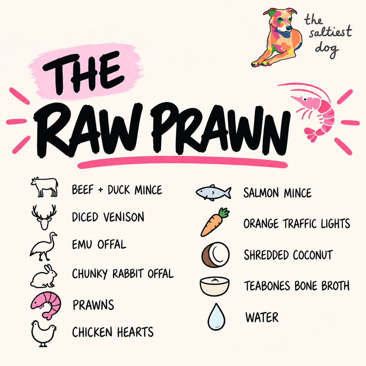 THE RAW PRAWN - Limited Edition Raw Dog Food Meal